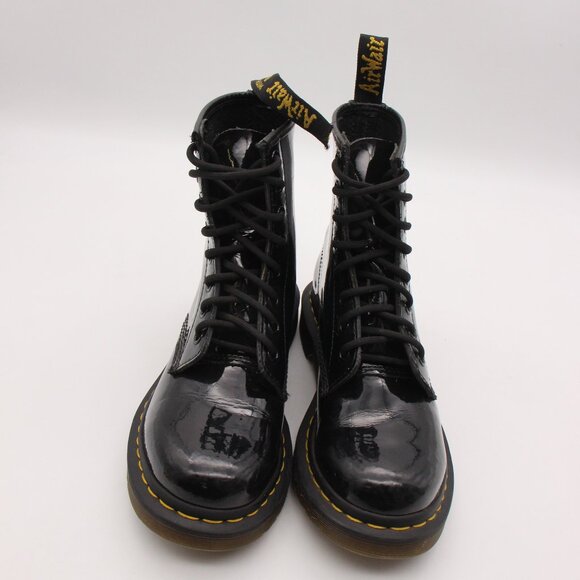 Dr. Martens Black Combat Boots with Glossy Finish - Picture 2 of 11